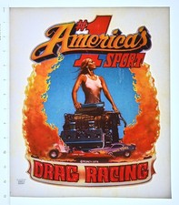 VINTAGE 1970s Heat Transfer  America  s 1 Sport Drag Racing - Roach '74
