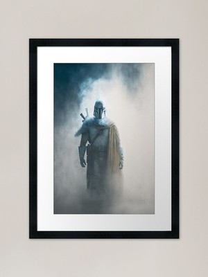 Konzeptkunst - Futuristischer Kopfgeldjäger gerahmtes Wandbild Poster Leinwanddruck Bild