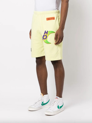 NEW Heron Preston Logo Print Yellow Track Sweat Shorts Sz S NWT $562