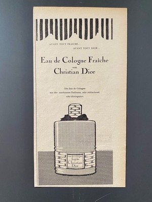 Eau de Cologne Fraiche von Christian Dior 1960 Vintage Ad Werbung Reklame