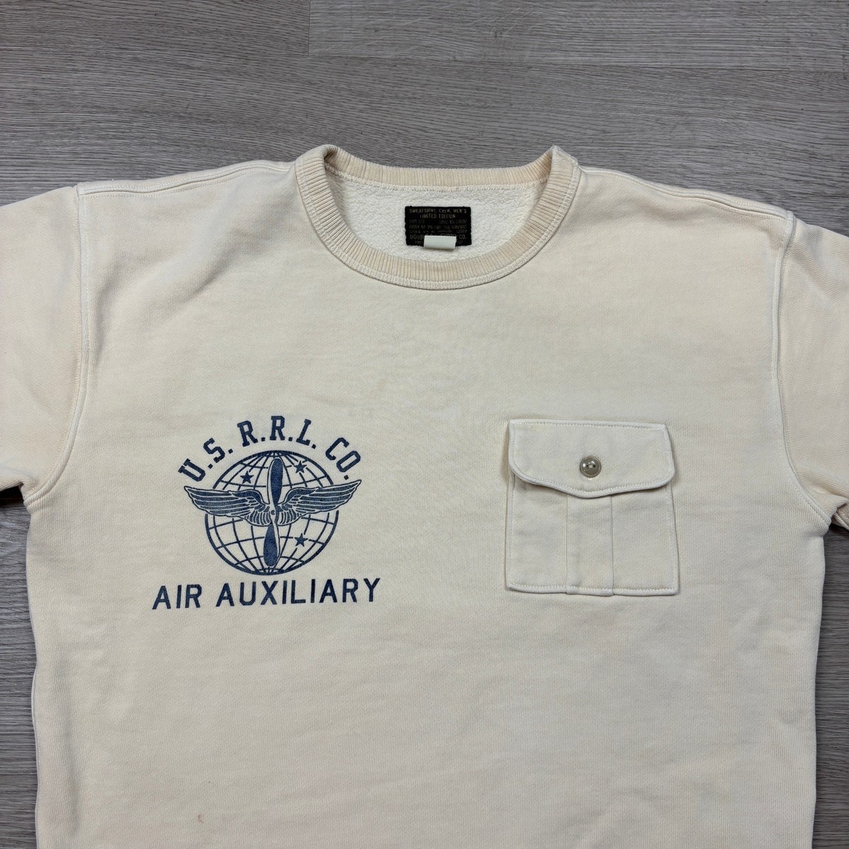 RRL Double RL Limited Edition Military French Terry Pocket Crew