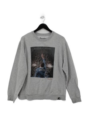 Primitive Apparel Herren Hoodie L grau Grafik Baumwolle mit Polyester Pullover