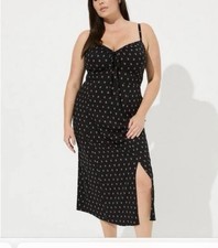 Torrid Tea Length Stretch Challis Slit Dress Size 2