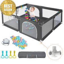79"x71" Baby Playpen Extra Large Mesh Play Yard Fence for Indoor Outdoor Use