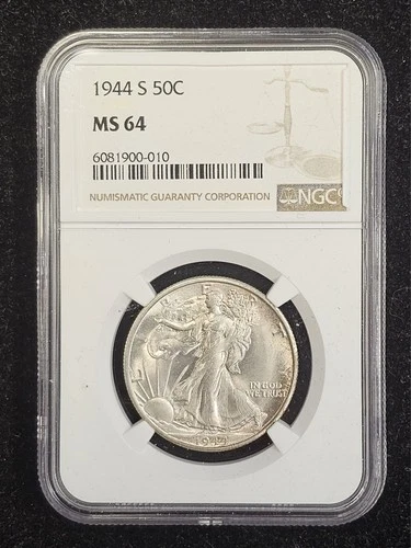 1944-S Walking Liberty Half Dollar NGC MS64 Uncirculated 50C
