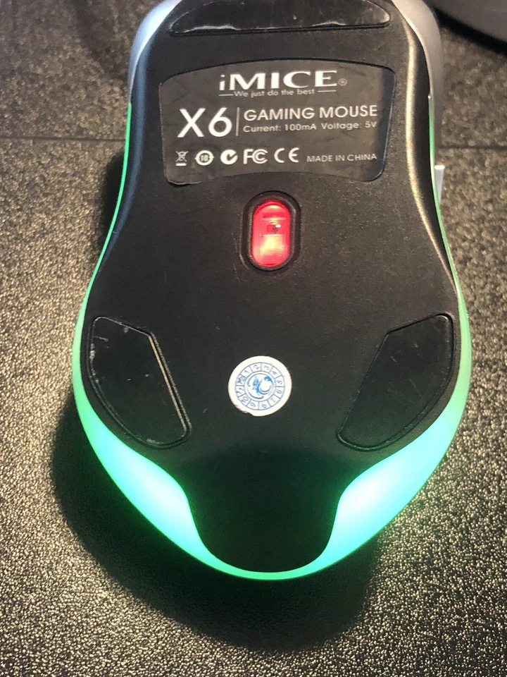 iMICE X6 Wired Gaming Mouse USB Optical 6 Button RGB Light Up Black/Silver - Image 4 of 4