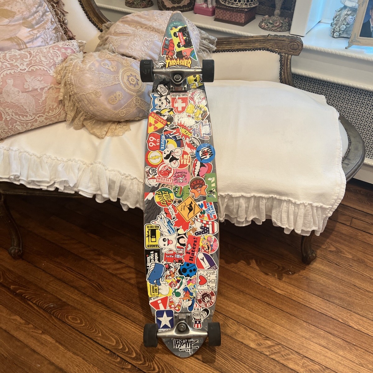 Skateboard Vintage Stickers Longboard 43” wheels sidewalk surfer