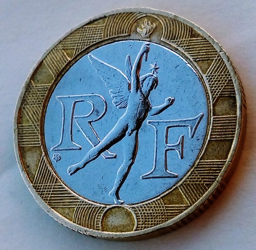 10 francs 1988. France coin, Bi-metallic, LIBERTÉ EGALITÉ FRATERNITÉ ! - Picture 2 of 2