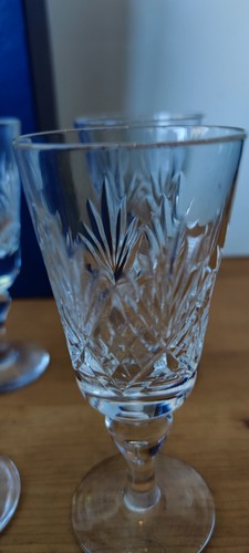 Juego de 6 copas de vino de cristal corte Derwent en caja - vintage - buen estado - Imagen 9 de 20
