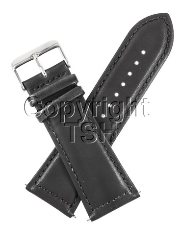 26 mm BLACK CALF LEATHER PADDED WATCH BAND / STRAP NEW - 第 1/12 張圖片