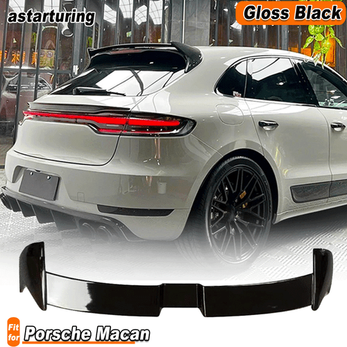 For Porsche Macan 95B SUV 2014-20 Gloss Black Rear Roof Spoiler Top Window Wings - Bild 1 von 10