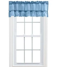 A.L. Ellis Inc Ruffled Filler Valance 54”x13” Slate Blue 404 Stacey Machine Wash