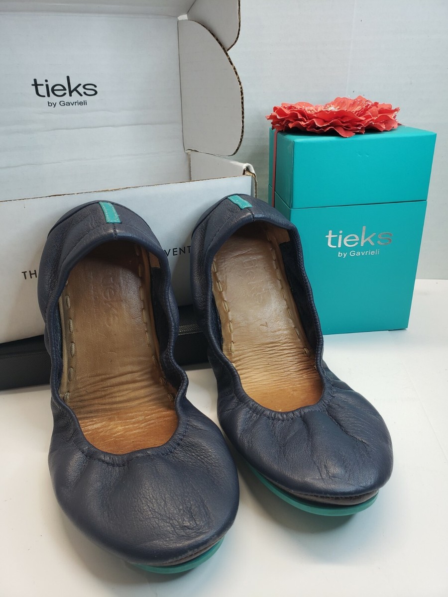 TIEKS by Gavrieli California NAVY Leather US Luxury Foldable