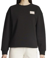 New Puma Ladies Fleece Crewneck Sweatshirt Medium M Black