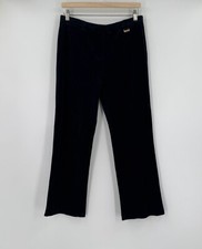 St. John Womens Black Velvet Straight Leg Pull On Ankle Pants Sz S