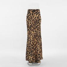 Leopard Print Satin Maxi Skirt Rat  Boa Dupe 