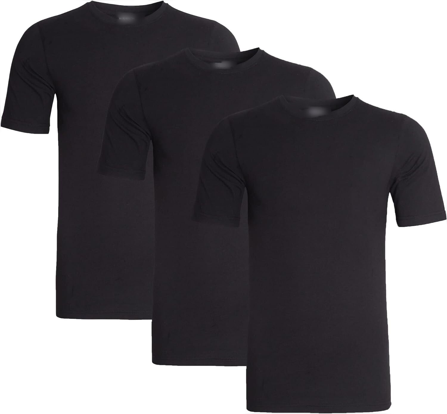 Pack Of 3 Men's Plain Crew Neck TShirts Multipack Summer Short Sleeve