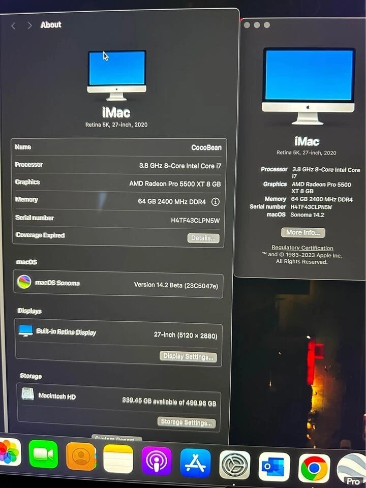 apple imac 27 retina 5k 2020 i7 - Image 2 of 4