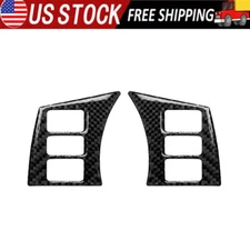 For Nissan 350Z 2006-2009 Carbon Fiber Interior Steering Wheel Button Cover Trim