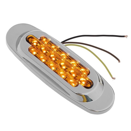 10x 6.5'' 16 LED Amber Side Marker Clearance Light For Freightliner Chrome Bezel - Picture 6 of 9