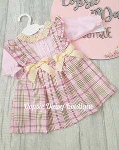 pink tartan pinafore dress