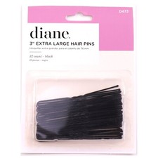 Diane 3" Black Hair Pins 32 Count Strong, Durable Bobby Pins for Styling
