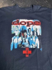 1990 DOPE Band Black Red Cross Unisex Cotton Classic Shirt All Sizes BT547