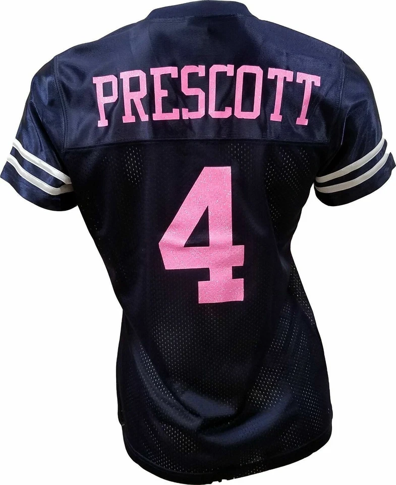 Camiseta Feminina Personalizada Blinged Futebol Azul Marinho/Rosa, Dak Prescott - Imagem 3 de 3