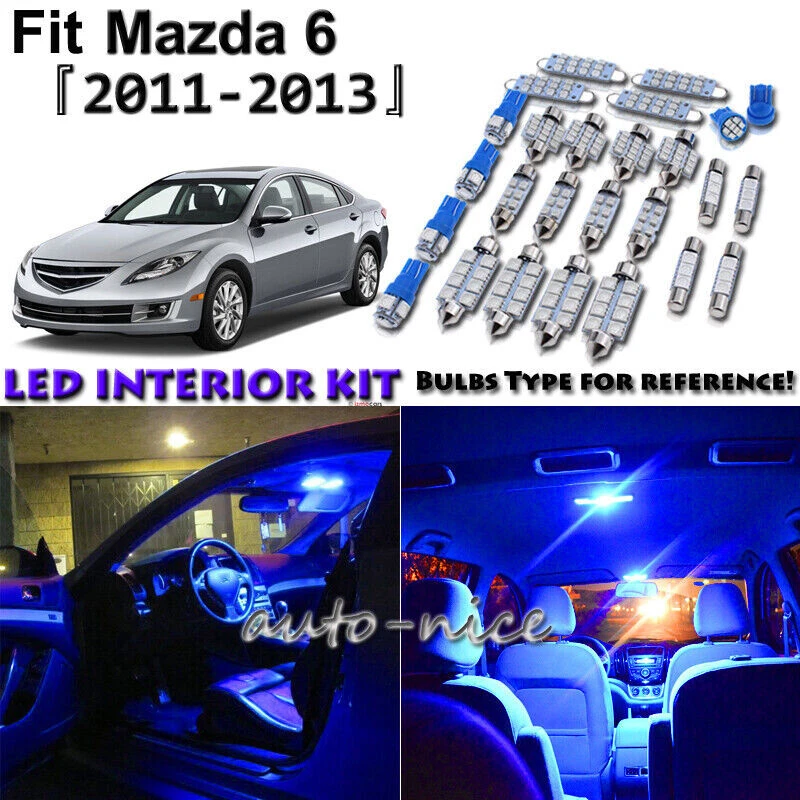 Kit Illuminazione Interna LED Mazda 6 (GJ) 4500K: Luce Bianca Neutra, Plug & Play, 6 Pezzi