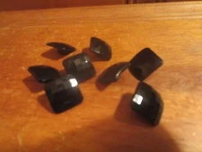 Lot of 8 Dill Black Plastic 5/8" Square Shank Buttons NEW