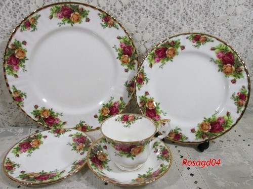 5 Pcs Royal Albert Old Country Roses 1 Set 5 Piece Place Setting Made In England - Picture 12 of 12