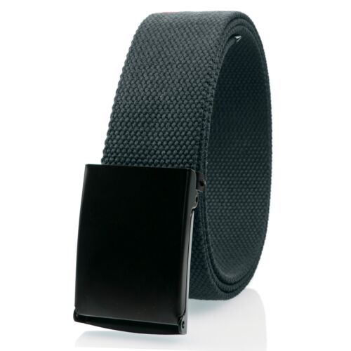 Unisex Fully Adjustable Canvas Web Belt with Black Flip Top Buckle 50'' Long - Picture 16 of 27