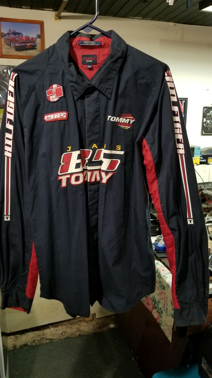 Vintage Tommy Hilfiger Motorcycle Racing Jacket for Men Size XL Rare Find