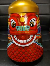 Red Dragon Tin Canister with Lid French Truffles Rocking Metal Canister Tin Only