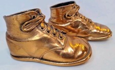Baby Shoes Bronze Copper Dipped Bookend without Base 7658 Cute Vintage