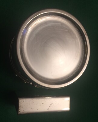 Vintage Table Top Cigarette Holder + Match Box Cover Metal Silverplate