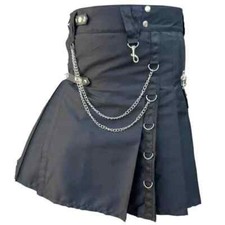 Black Stud Tactical kilt Men,s Gothic Utility Kilt For Men