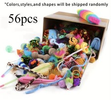 Cat Toy Bundle Set 14/28/56pcs Interactive Kitten Toys Balls Mice Wand