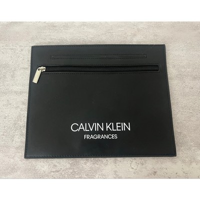 Calvin Klein Fragrances Black Pouch Flat Clutch Cosmetic Bag