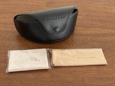 Bvlgari Leather Black Sunglasses Case Made In Italy W/ Cleaning Cloth