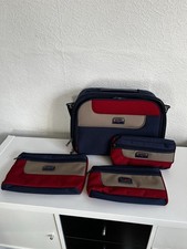 4x Vintage Antler Overnight Carry On Cabin Luggage Navy & Red Classic English