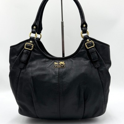 Coach 18612 Handbag Tote Madison Vintage Y2K Leather Black Good 
