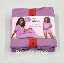 Felina Women's 3-Piece Lounge Set, Dusty Lavender, Size M