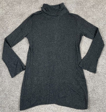 Madewell Dress Womens Medium Gray Wool Turtleneck Sweater Bell Sleeve Academia