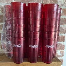 48 available - Coca-Cola Carlisle 5220 Ruby Red Plastic Tumblers Cups 6.5" 20 oz
