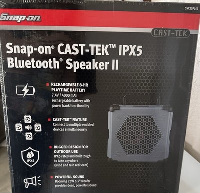 Snap-on CAST-TEK IPX5 Bluetooth Speaker II Powerbank Strap Gray