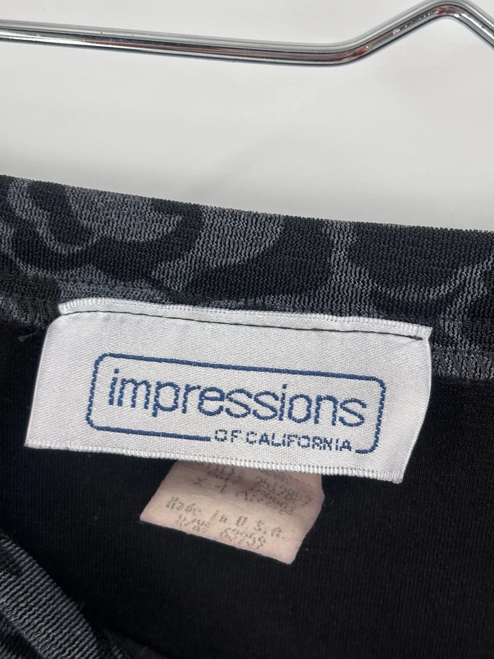 Falda Impressions Vintage Mujer XL Negra Gris Midi Elástica Abertura Años 90 Cachicha Foto 4 de 4