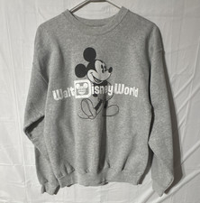 Hanes Mickey Mouse Disney Disneyland Resort Gray Crewneck Fleece Sweatshirt M