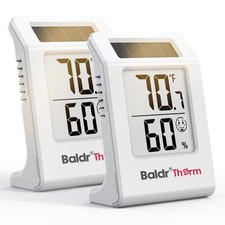 2.2'' Digital Thermometer and Hygrometer Meter, Solar-Powered Indoor Temperat...