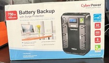 CyberPower UPS PC Battery Backup 8 Outlets 750VA 420 Watts 890 Joules New NR